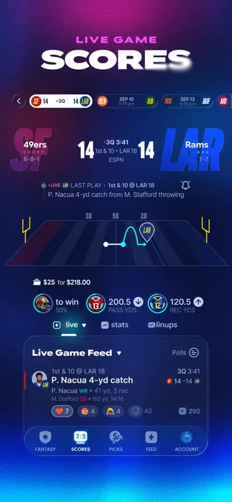 Official Sleeper App Store screenshot showing live sports scores